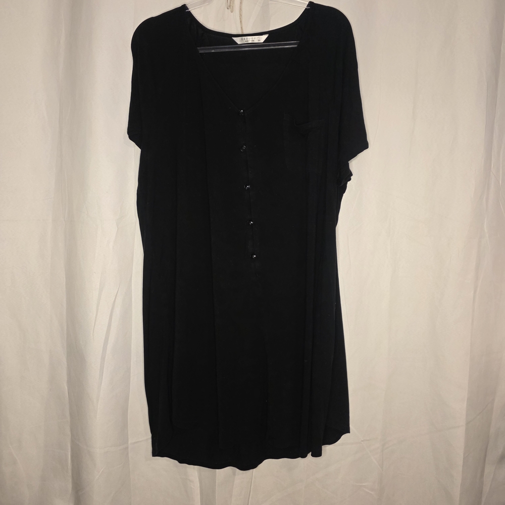 Casual Black Dress - Jersey Knit